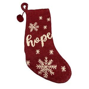Aspen Christmas Stocking Red White Snowflakes Hope